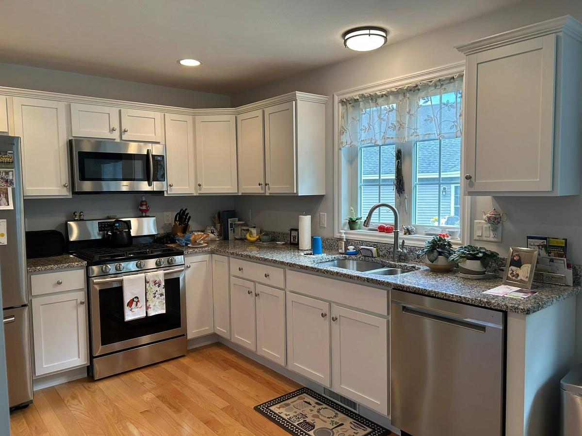 White kitchen with granite counters